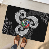Six Celtic Countries Heritage Rubber Doormat Black Celtic Knot Triskelion - Wonder Print Shop