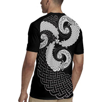 Six Celtic Countries Heritage Rugby Jersey Black Celtic Knot Triskelion - Wonder Print Shop