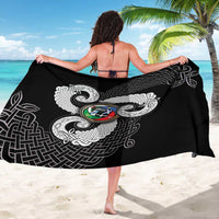 Six Celtic Countries Heritage Sarong Black Celtic Knot Triskelion - Wonder Print Shop