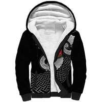 Six Celtic Countries Heritage Sherpa Hoodie Black Celtic Knot Triskelion - Wonder Print Shop