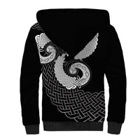 Six Celtic Countries Heritage Sherpa Hoodie Black Celtic Knot Triskelion - Wonder Print Shop