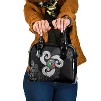Six Celtic Countries Heritage Shoulder Handbag Black Celtic Knot Triskelion - Wonder Print Shop