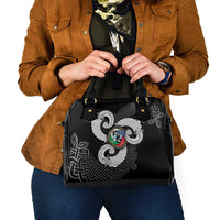 Six Celtic Countries Heritage Shoulder Handbag Black Celtic Knot Triskelion - Wonder Print Shop