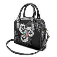 Six Celtic Countries Heritage Shoulder Handbag Black Celtic Knot Triskelion - Wonder Print Shop