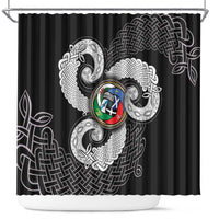 Six Celtic Countries Heritage Shower Curtain Black Celtic Knot Triskelion - Wonder Print Shop
