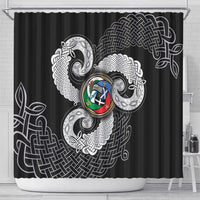 Six Celtic Countries Heritage Shower Curtain Black Celtic Knot Triskelion - Wonder Print Shop