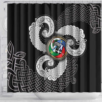 Six Celtic Countries Heritage Shower Curtain Black Celtic Knot Triskelion - Wonder Print Shop