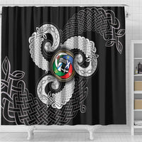 Six Celtic Countries Heritage Shower Curtain Black Celtic Knot Triskelion - Wonder Print Shop