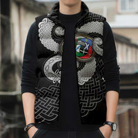 Six Celtic Countries Heritage Sleeveless Puffer Jacket Black Celtic Knot Triskelion - Wonder Print Shop
