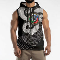 Six Celtic Countries Heritage Sleeveless Zip Hoodie Black Celtic Knot Triskelion - Wonder Print Shop