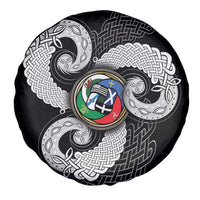 Six Celtic Countries Heritage Spare Tire Cover Black Celtic Knot Triskelion - Wonder Print Shop