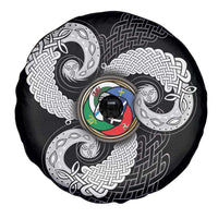 Six Celtic Countries Heritage Spare Tire Cover Black Celtic Knot Triskelion - Wonder Print Shop