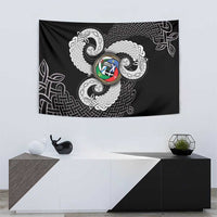 Six Celtic Countries Heritage Tapestry Black Celtic Knot Triskelion - Wonder Print Shop