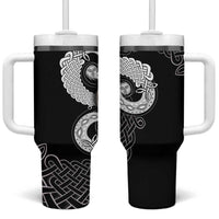 Six Celtic Countries Heritage Tumbler With Handle Black Celtic Knot Triskelion - Wonder Print Shop