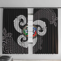 Six Celtic Countries Heritage Window Curtain Black Celtic Knot Triskelion - Wonder Print Shop