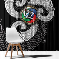 Six Celtic Countries Heritage Window Curtain Black Celtic Knot Triskelion - Wonder Print Shop