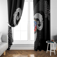 Six Celtic Countries Heritage Window Curtain Black Celtic Knot Triskelion - Wonder Print Shop