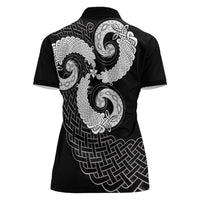 Six Celtic Countries Heritage Women Polo Shirt Black Celtic Knot Triskelion - Wonder Print Shop
