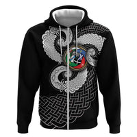 Six Celtic Countries Heritage Zip Hoodie Black Celtic Knot Triskelion - Wonder Print Shop