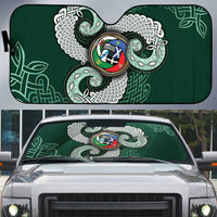 Six Celtic Countries Heritage Auto Sun Shade Green Celtic Knot Triskelion - Wonder Print Shop