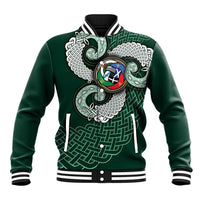 Six Celtic Countries Heritage Baseball Jacket Green Celtic Knot Triskelion - Wonder Print Shop