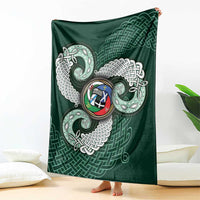 Six Celtic Countries Heritage Blanket Green Celtic Knot Triskelion - Wonder Print Shop