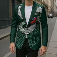 Six Celtic Countries Heritage Blazer Green Celtic Knot Triskelion - Wonder Print Shop