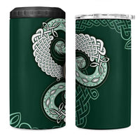 Six Celtic Countries Heritage 4 in 1 Can Cooler Tumbler Green Celtic Knot Triskelion - Wonder Print Shop