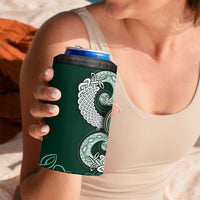 Six Celtic Countries Heritage 4 in 1 Can Cooler Tumbler Green Celtic Knot Triskelion - Wonder Print Shop