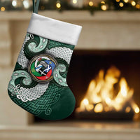 Six Celtic Countries Heritage Christmas Stocking Green Celtic Knot Triskelion - Wonder Print Shop
