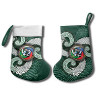 Six Celtic Countries Heritage Christmas Stocking Green Celtic Knot Triskelion - Wonder Print Shop