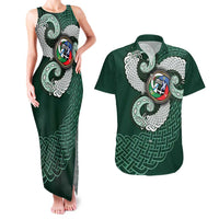 Six Celtic Countries Heritage Couples Matching Tank Maxi Dress and Hawaiian Shirt Green Celtic Knot Triskelion - Wonder Print Shop