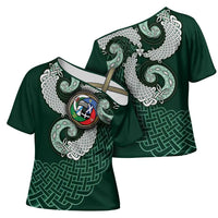 Six Celtic Countries Heritage Cross Shoulder Shirt Green Celtic Knot Triskelion - Wonder Print Shop