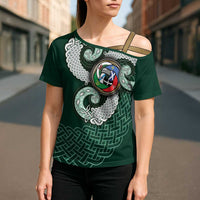 Six Celtic Countries Heritage Cross Shoulder Shirt Green Celtic Knot Triskelion - Wonder Print Shop