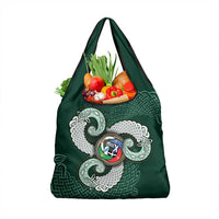 Six Celtic Countries Heritage Grocery Bag Green Celtic Knot Triskelion - Wonder Print Shop