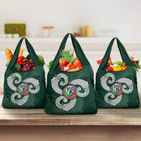 Six Celtic Countries Heritage Grocery Bag Green Celtic Knot Triskelion - Wonder Print Shop
