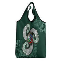 Six Celtic Countries Heritage Grocery Bag Green Celtic Knot Triskelion - Wonder Print Shop