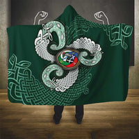 Six Celtic Countries Heritage Hooded Blanket Green Celtic Knot Triskelion - Wonder Print Shop