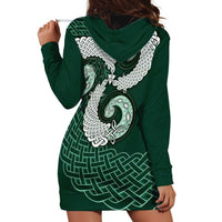 Six Celtic Countries Heritage Hoodie Dress Green Celtic Knot Triskelion - Wonder Print Shop
