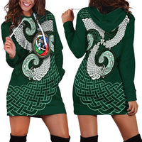 Six Celtic Countries Heritage Hoodie Dress Green Celtic Knot Triskelion - Wonder Print Shop