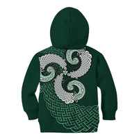 Six Celtic Countries Heritage Kid Hoodie Green Celtic Knot Triskelion - Wonder Print Shop