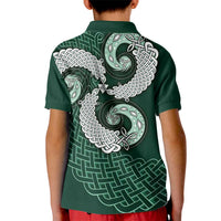 Six Celtic Countries Heritage Kid Polo Shirt Green Celtic Knot Triskelion - Wonder Print Shop