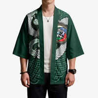 Six Celtic Countries Heritage Kimono Green Celtic Knot Triskelion - Wonder Print Shop