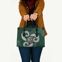 Six Celtic Countries Heritage Leather Bag Green Celtic Knot Triskelion - Wonder Print Shop