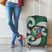 Six Celtic Countries Heritage Luggage Cover Green Celtic Knot Triskelion - Wonder Print Shop