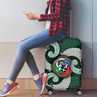 Six Celtic Countries Heritage Luggage Cover Green Celtic Knot Triskelion - Wonder Print Shop
