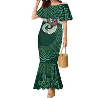 Six Celtic Countries Heritage Mermaid Dress Green Celtic Knot Triskelion - Wonder Print Shop