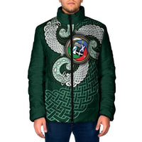 Six Celtic Countries Heritage Padded Jacket Green Celtic Knot Triskelion - Wonder Print Shop