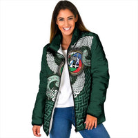 Six Celtic Countries Heritage Padded Jacket Green Celtic Knot Triskelion - Wonder Print Shop