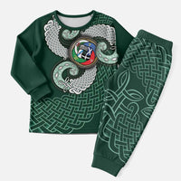 Six Celtic Countries Heritage Christmas Pajama Set Green Celtic Knot Triskelion - Wonder Print Shop